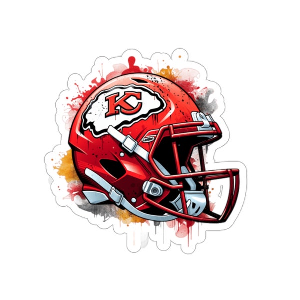 Playful Kansas City Chiefs Helmet Die-Cut Stickers 531, Chiefs Football Sticker, Chiefs Stickers, Football Stickers, NFL Stickers, KC Chief