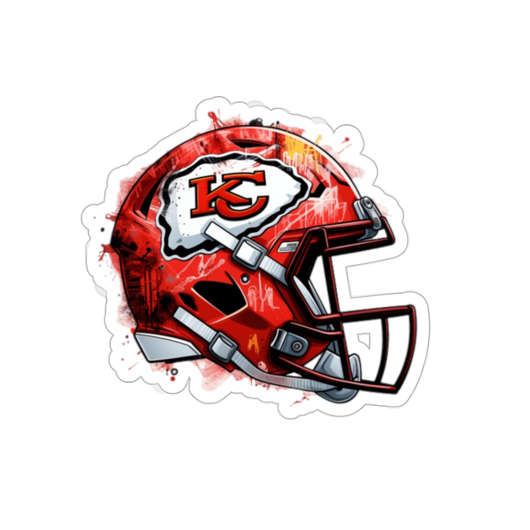 Playful Kansas City Chiefs Helmet Die-cut Stickers E68, Chiefs Football ...