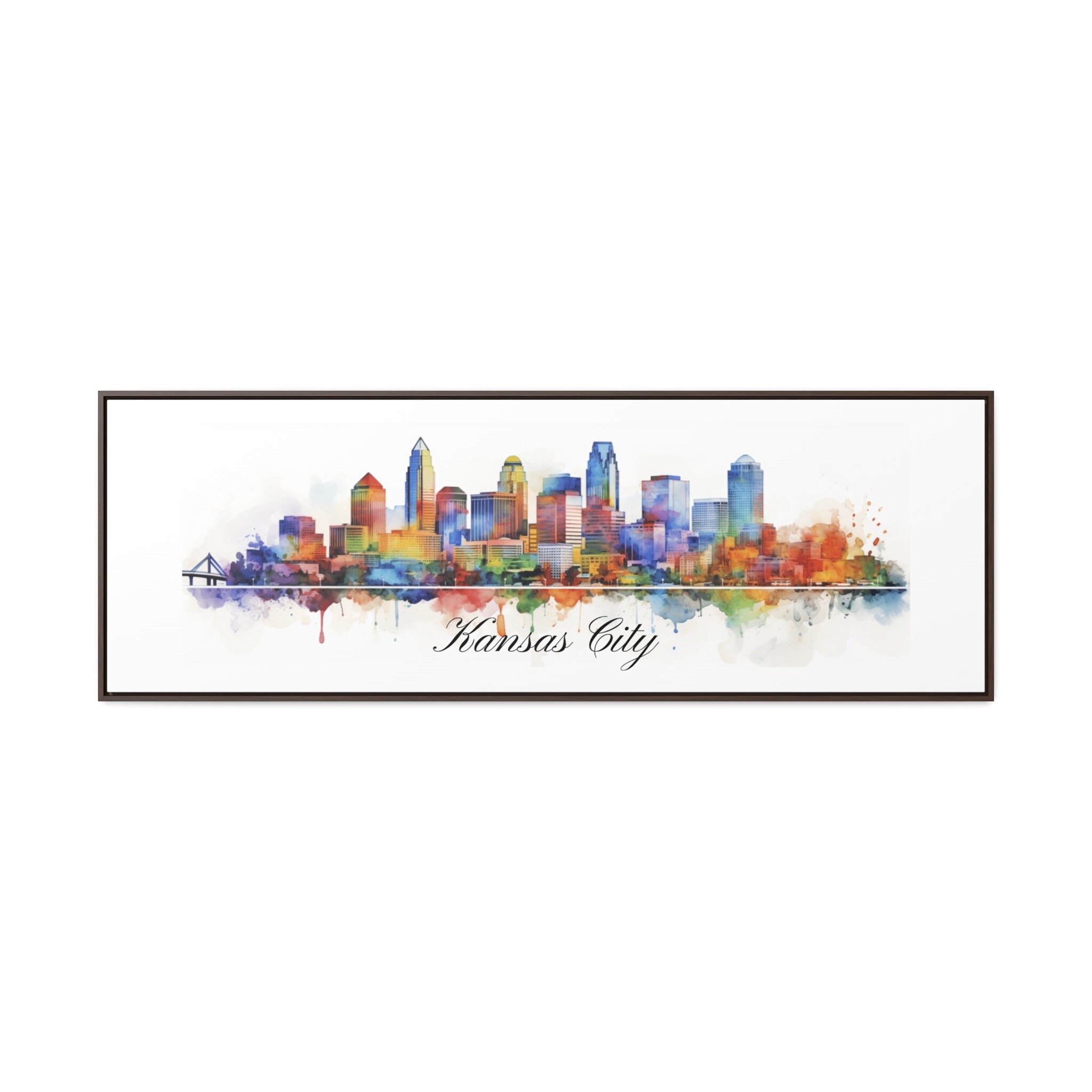 Kansas City Skyline Gallery Canvas Wraps Horizontal Frame Etsy
