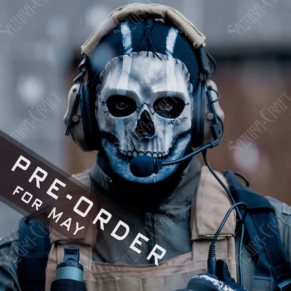 Cosplay Ghost Mask + Balaclava PRE-ORDER for MAY 2024, inspired by Deep Water Ghost (Replica)