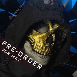 Ghost Golden Skull Cosplay PRE-ORDER for MAY 2024, inspired by The Gilded Reaper Bone Chiller Scull + Balaclava