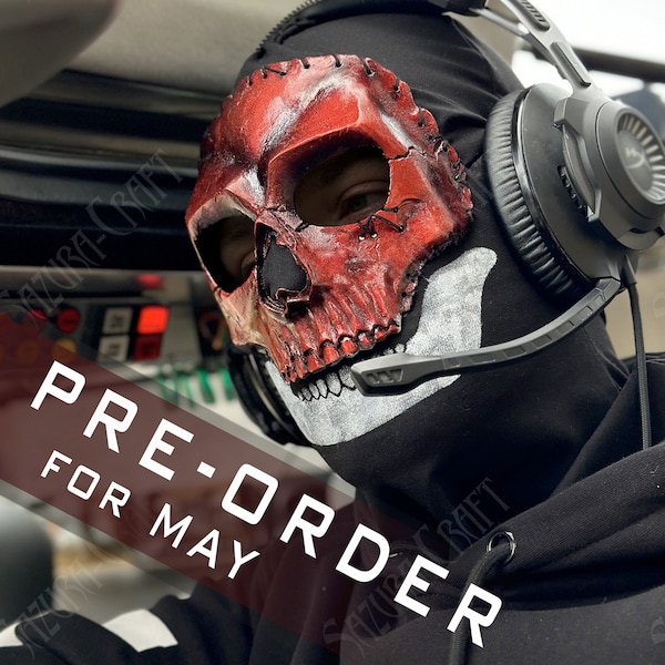 Cosplay Ghost The Marshal Mask + Balaclava PRE-ORDER for MAY 2024, inspired Ghost (Replica)