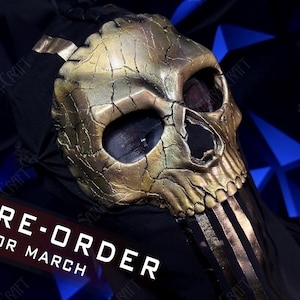 Cosplay Desert Ghost BlackCell Gold Mask + balaclava PRE-ORDER for MARCH 2026, inspired by Ghost,  2022 (Replica)