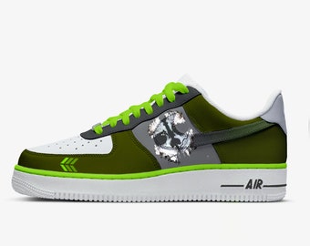 Nike sneakers, Hand Painted Custom Air Force. Inspired by COD GHOST MW2 | Design2