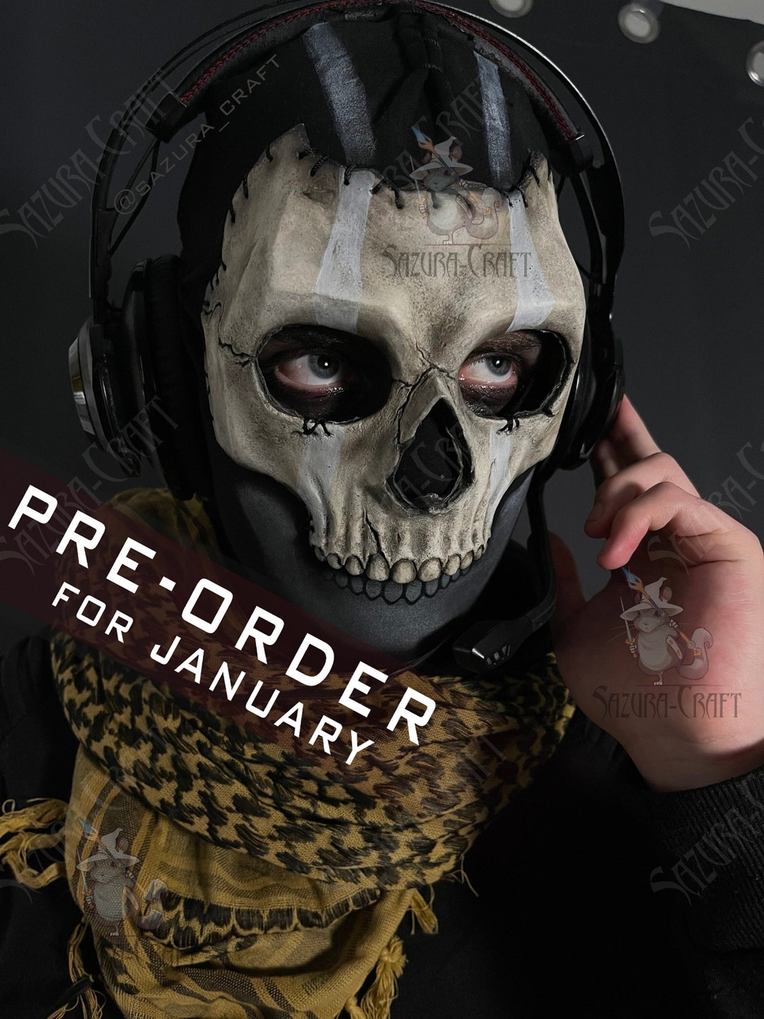 Ghost Mask With Balaclava Completely Handmade. Also -  UK