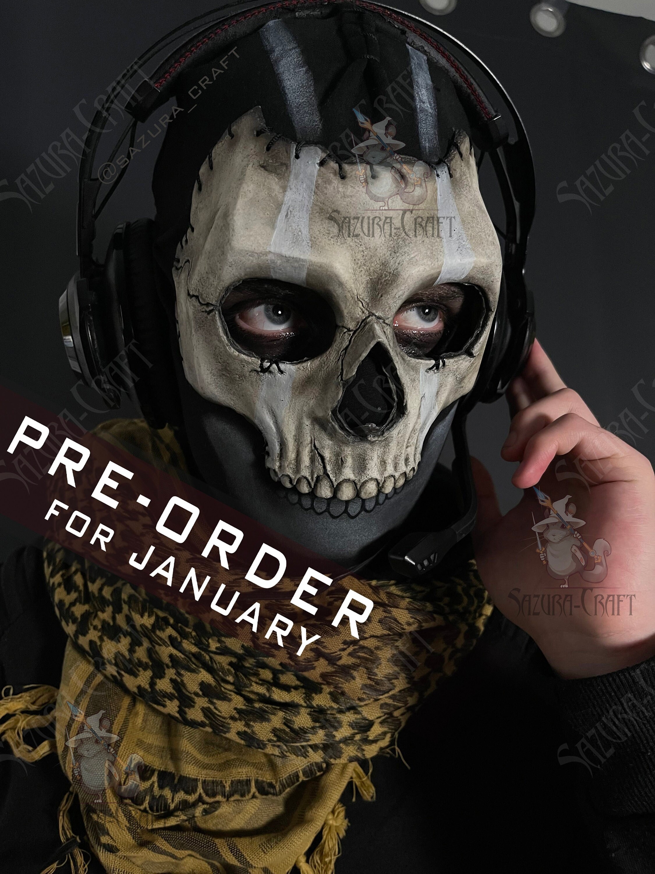 New Call of Duty 19 COD19 Ghost mask Squad Skull Outdoor Prop Wear Balaclava