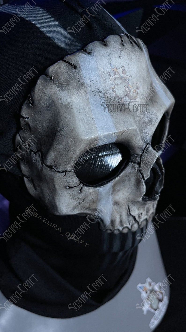 Cosplay Ghost Mask Balaclava PRE-ORDER for MAY 2024, inspired by Night War Ghost Replica image 9