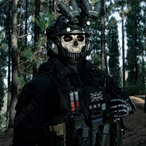 Cosplay Ghost Mask Balaclava PRE-ORDER for MAY 2024, inspired by Night War Ghost Replica image 4