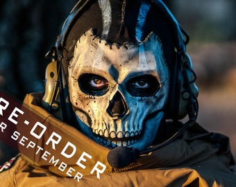 Cosplay spookmasker + bivakmuts, PRE-ORDER!!! geïnspireerd op geest, kaakbot (replica)