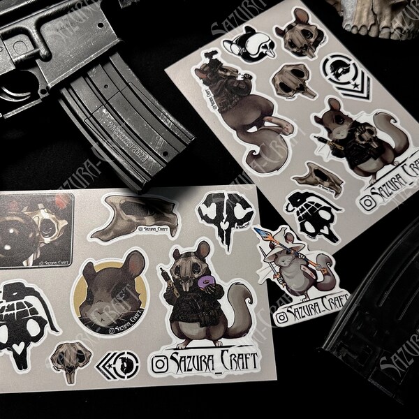 Sticker Set - SazuraCraft - Ghost Chinchilla MW2 - sheets A5