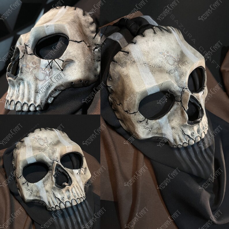 Cosplay Ghost Mask Balaclava PRE-ORDER for MAY 2024, inspired by Night War Ghost Replica image 5