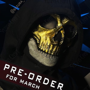 Ghost Golden Skull Cosplay PRE-ORDER for MARCH 2026, inspired by The Gilded Reaper Bone Chiller Scull + Balaclava
