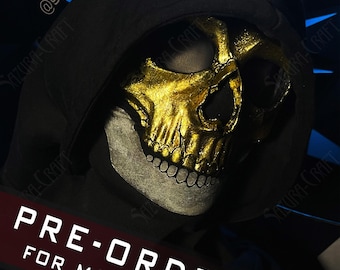 Ghost Golden Skull Cosplay VORBESTELLUNG für MAI 2026, inspiriert durch The Gilded Reaper Bone Chiller Scull + Balaclava