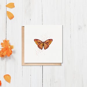 Carte de vœux imprimable avec papillon, style aquarelle, carte vierge, carte de vœux, dessinée à la main