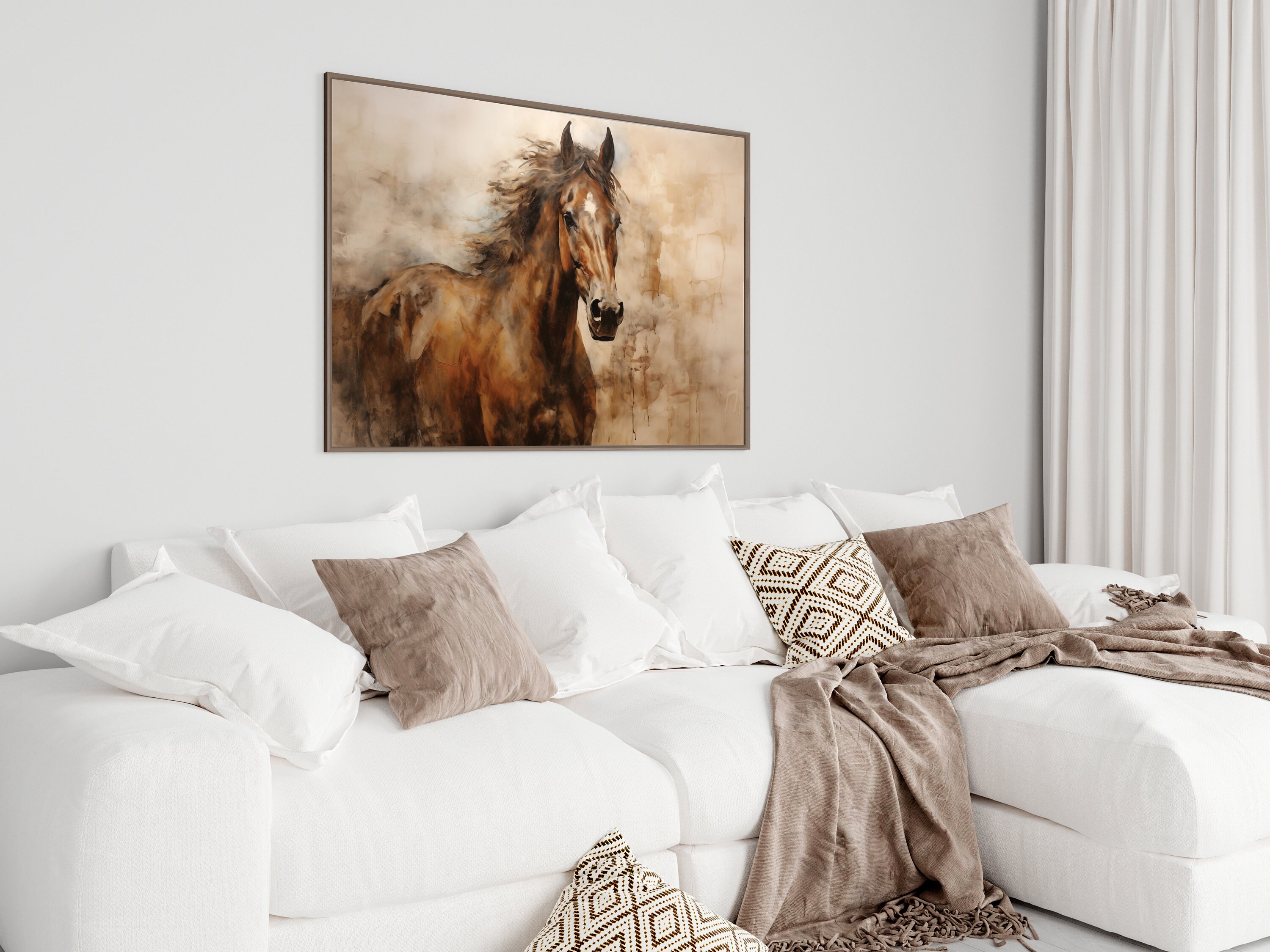 Printable Wall Art, Horse, Digital Wall Art, Home Decor, Textured ...