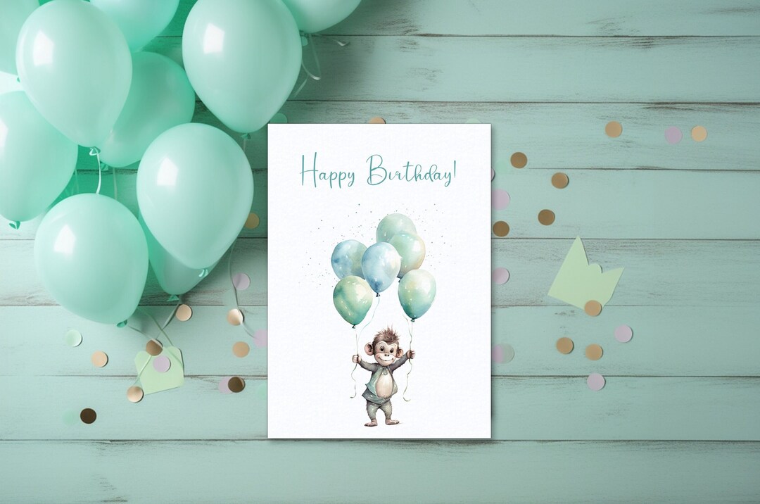 Printable Birthday Card for Kids Digital Birthday Card With - Etsy