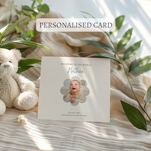 Carte bébé nouveau-né imprimable personnalisée, annonce de naissance, nouveau bébé, Bienvenue dans le monde