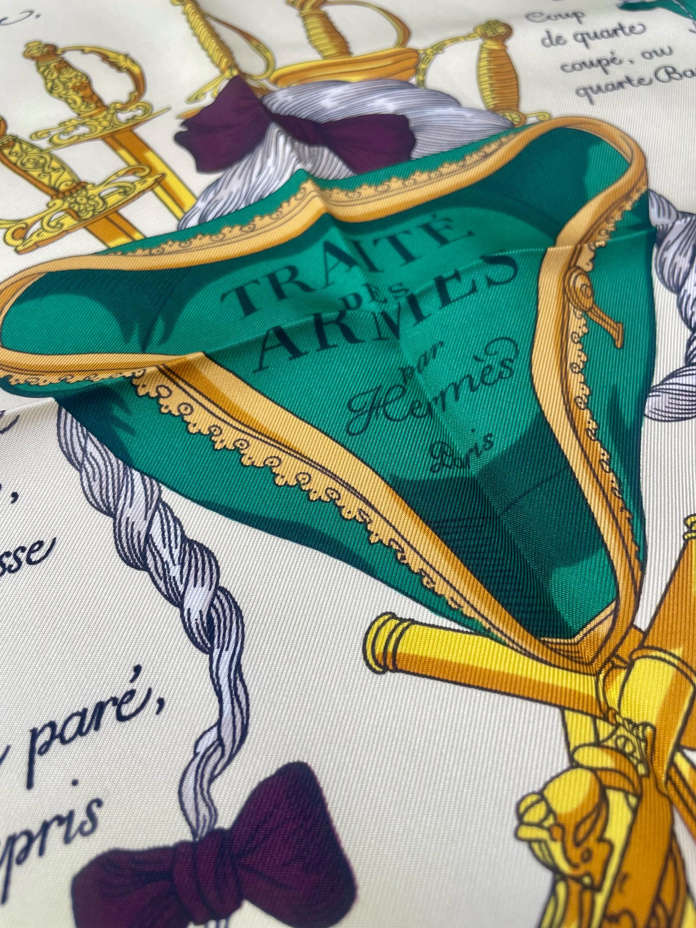 エルメス TRAITE DES ARMES シルクスカーフ Hermès Traité Des Armes Scarf – Vintage 1951 Silk Carre 90cm