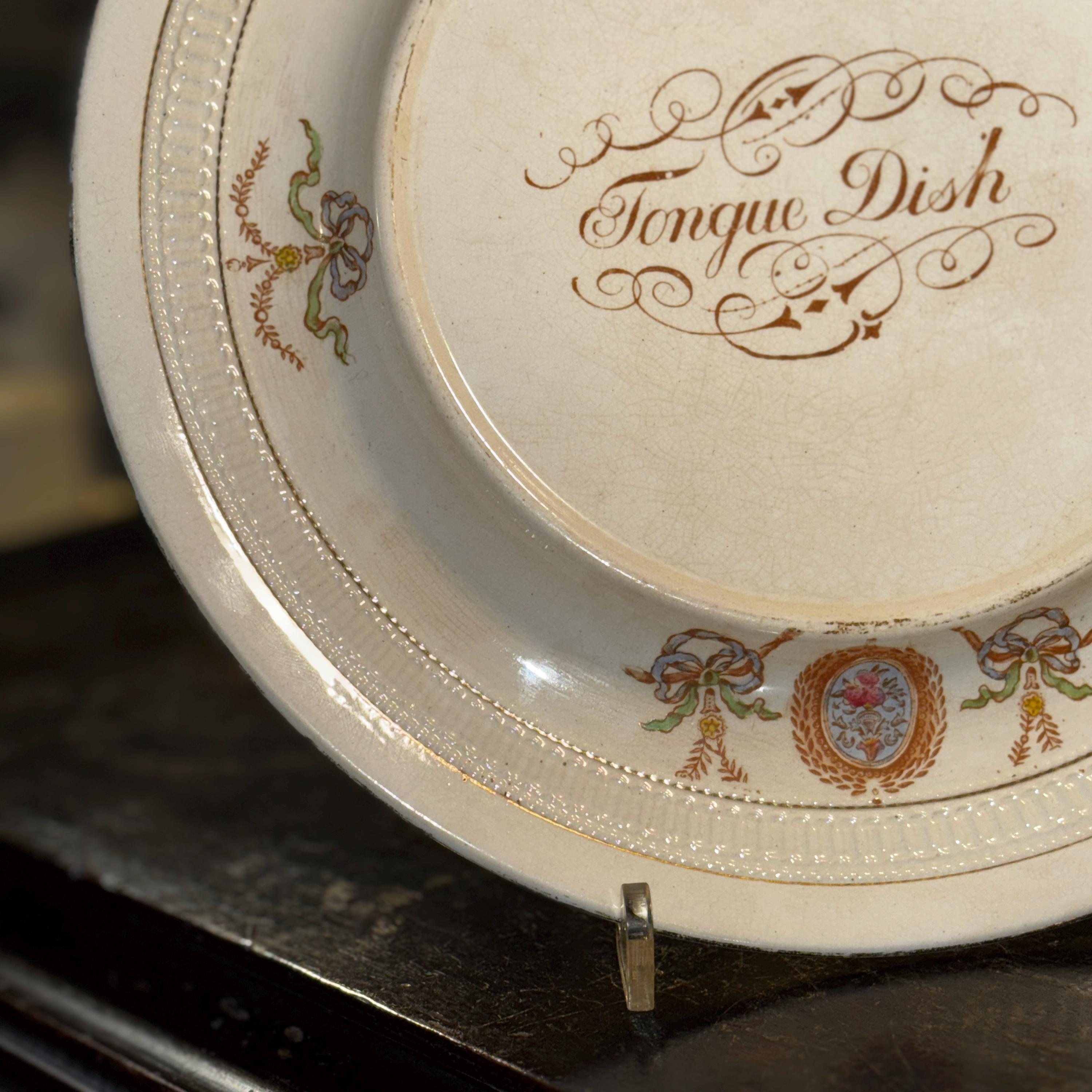 Rare Antique Crown Devon Tongue Dish, Festoon Pattern Plate by ...