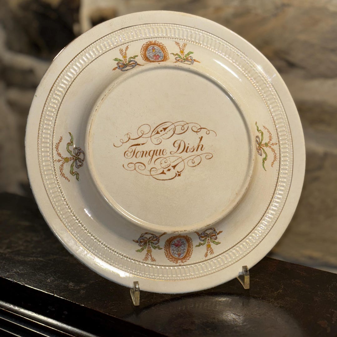 Rare Antique Crown Devon Tongue Dish, Festoon Pattern Plate by ...