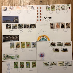 UK Animals First Day Cover Stamps Collection 1983-1995