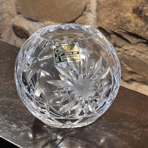 Vintage West German Handcut Lead Crystal Glass Vase