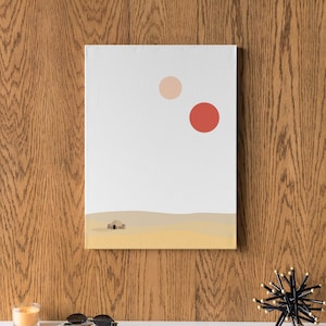 Minimalist Star Wars Poster, Tatooine Sunset, Matte Canvas