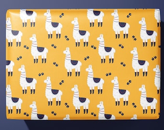 Cute Llama Wrapping Paper - Giftwrap