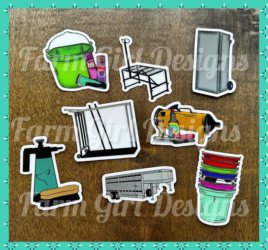 Stock Show Supplies Stickers! Blower | Show Box | Bucket | Spray ...