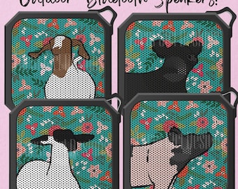 Livestock Teal Floral Outdoor Bluetooth Speakers