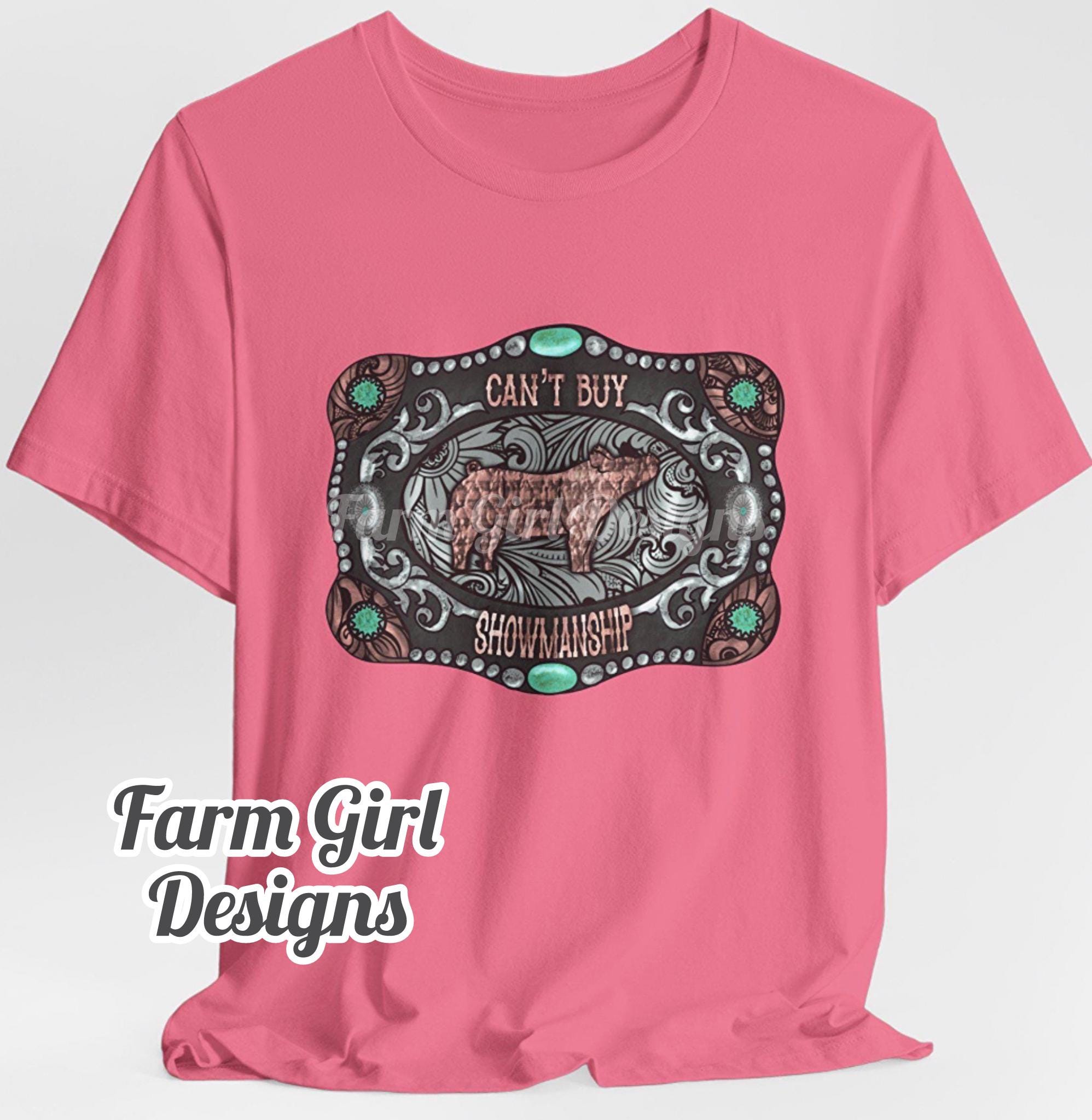 Cute 4-H Show Pig Tshirt For Girls Who Follow Their Barrow Cute 4-H Show Pig Tshirt For Girls Who Follow Their Barrow