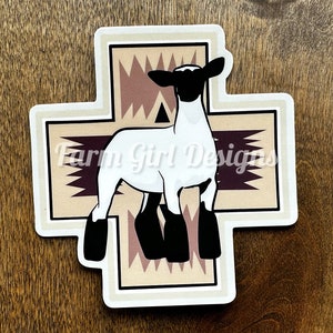 Livestock Neutral Aztec Stickers | Black Headed Show Goat | Angus Steer ...