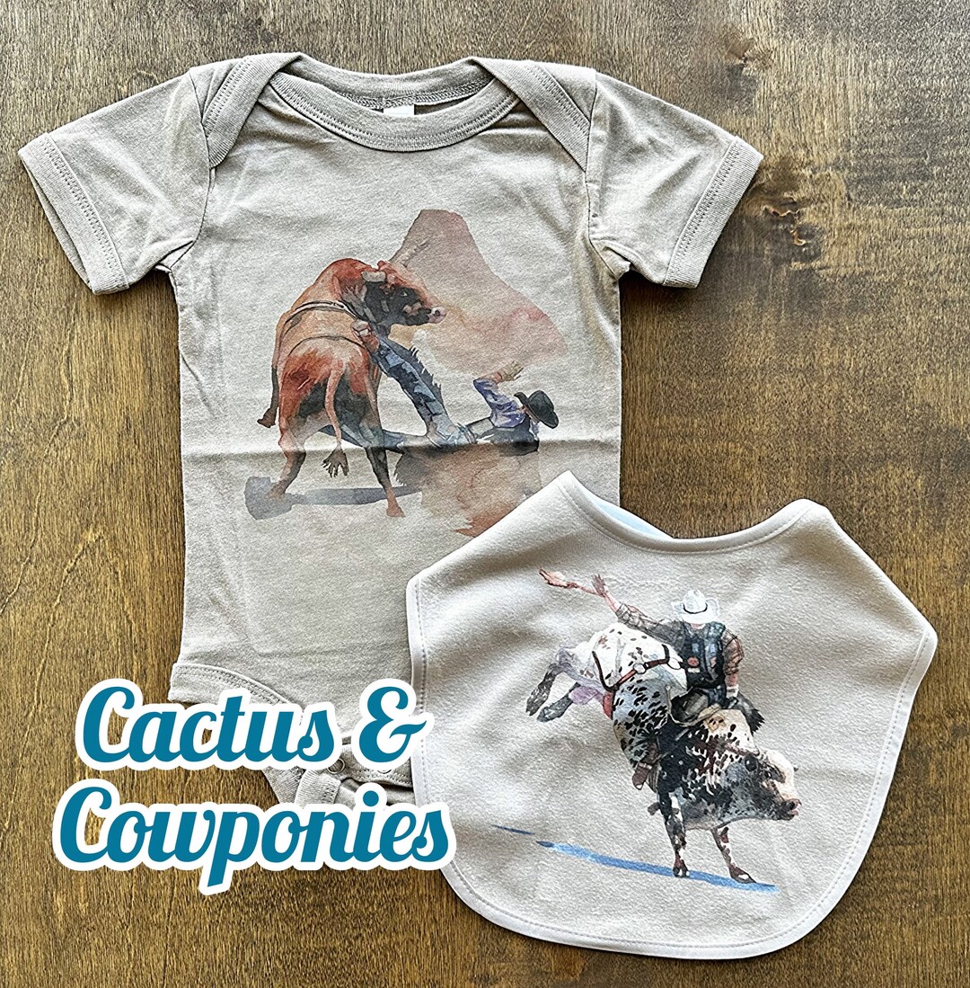 Bull Riding Onesie & Bib Set - Etsy