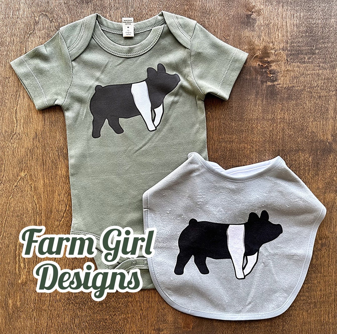 Hampshire Pig Sage Green Onesie & Bib Set Etsy