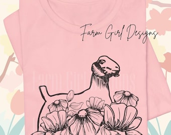 Boer Goat "In Bloom" Bella Canvas Tee | Adult Youth Toddler Shirt