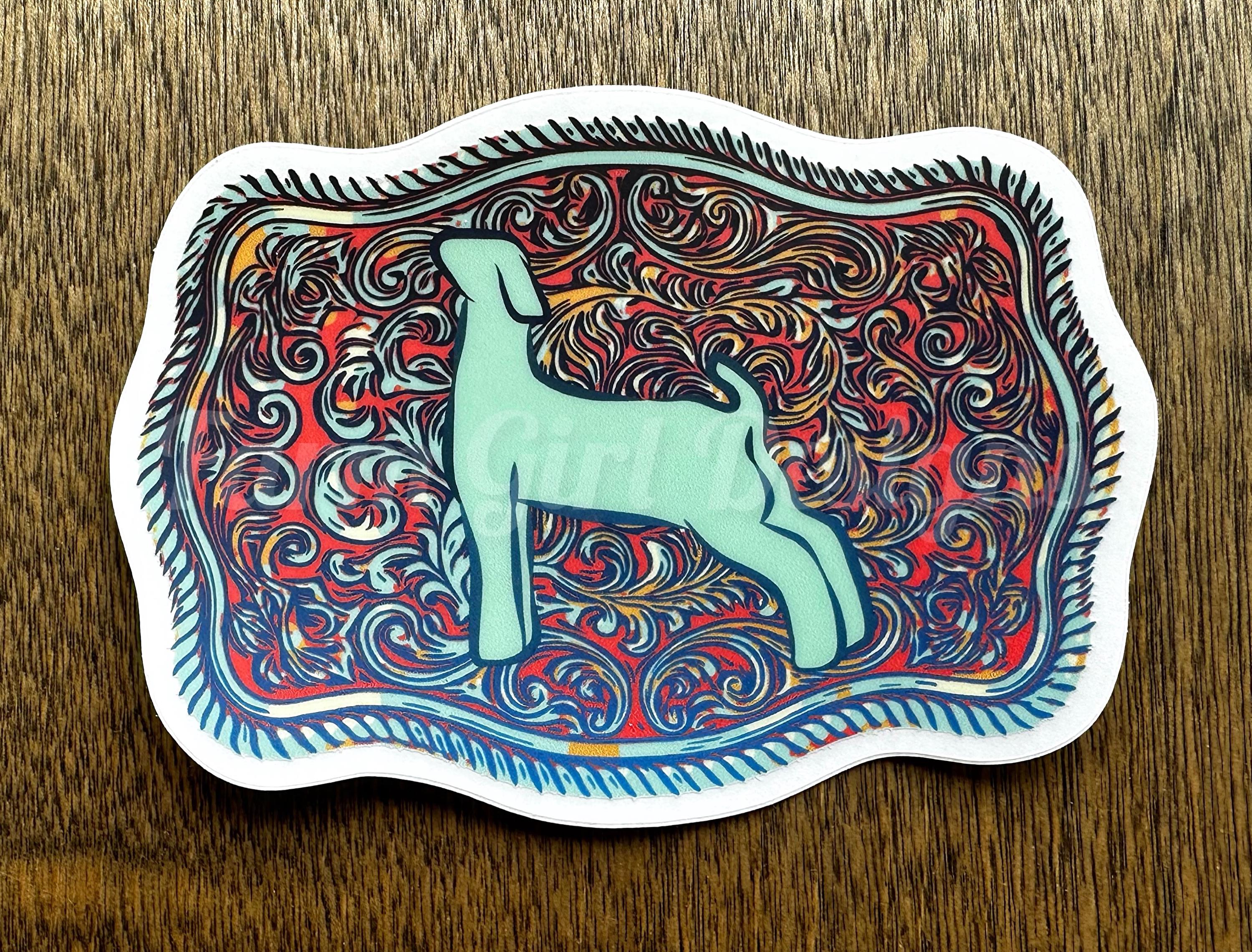 Livestock Belt Buckle Stickers | Steer | Lamb | Goat | Pig - Etsy