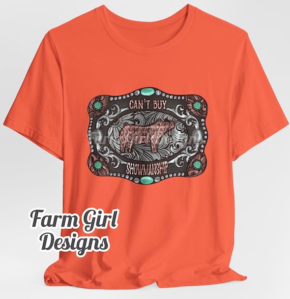 Cute 4-H Show Pig Tshirt For Girls Who Follow Their Barrow Cute 4-H Show Pig Tshirt For Girls Who Follow Their Barrow