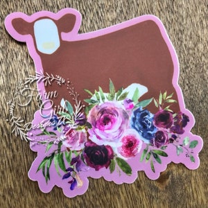 Hereford with Floral Sticker