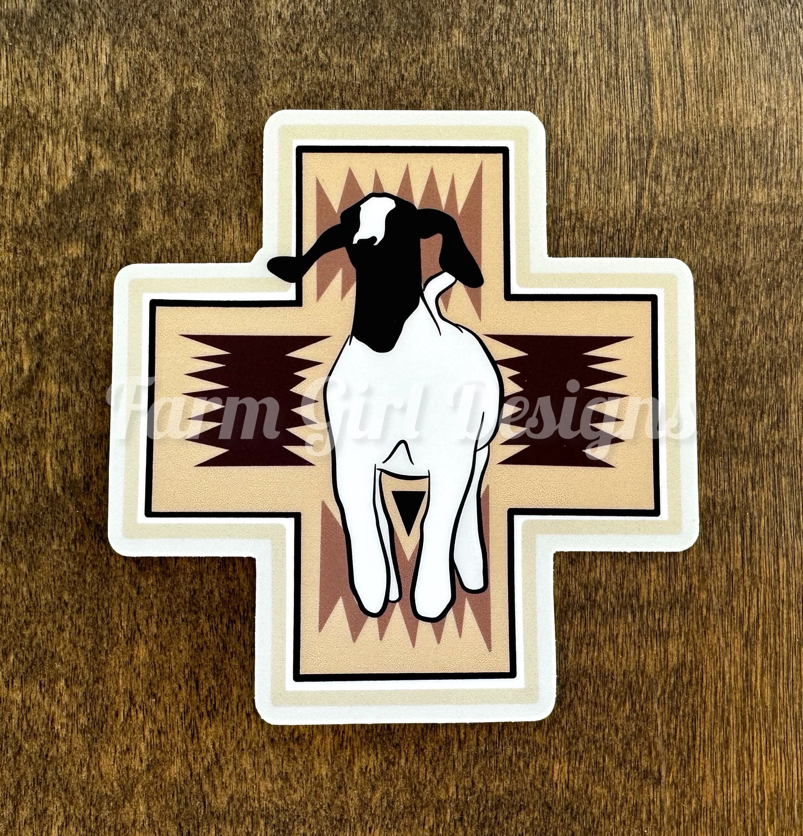 Livestock Neutral Aztec Stickers | Black Headed Show Goat | Angus Steer ...