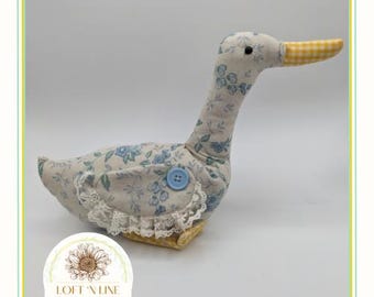 Couch Goose in Blue Floral Print