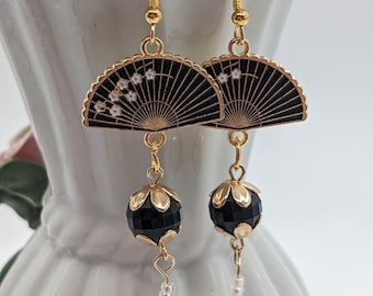 Sakura Petal Fan Dangle Earrings