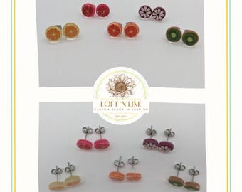 Fruit Slice Stud Earring Pack
