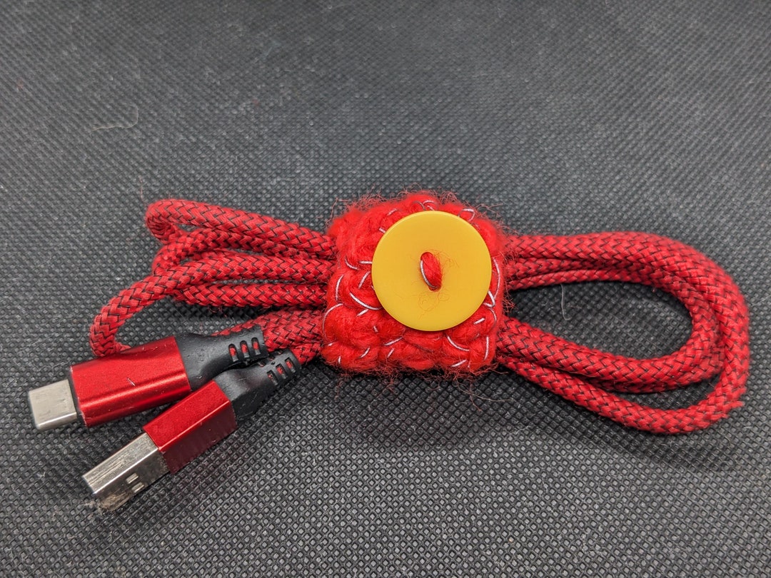 Cord Cozy in Reflective Red and Yellow - Etsy
