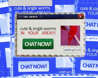Worm on a String Sticker | cute WORMS in YOUR AREA!!!!!!!