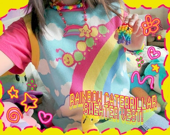 rainbow caterpillar sweater vest!