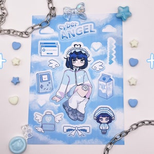 tenshi kaiwai matte sticker sheet! (b-grade)