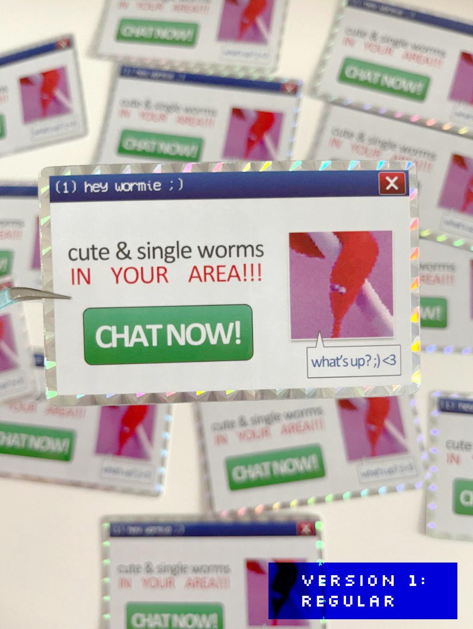 Worm on a String Sticker | Cute WORMS in YOUR AREA!!!!!!! - Etsy Australia