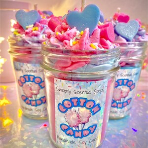 Cotton Candy Confection Soy Dessert Candle Colorful Highly Scented