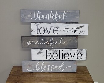 Wooden Handmade 5 board Tiered Sign, Wall Decor, Wood sign, Home Decor