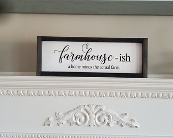 Farmhouseish, Framed Home Decor, Wall Hangs, Wood Sign,
